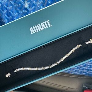 NWT Aurate Lab Grown White Sapphire X Tennis Bracelet